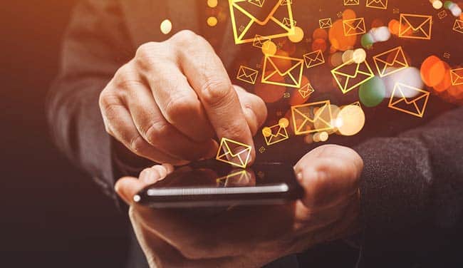 A large amount of SMS messages on smartphone
