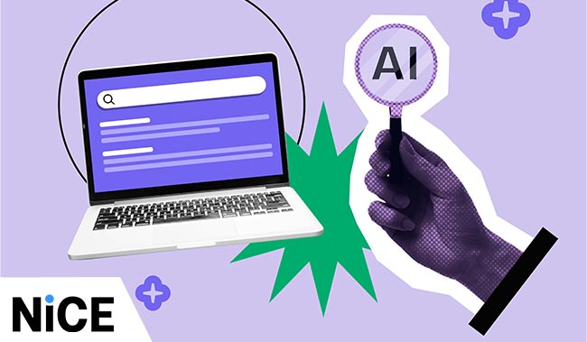 AI powered search engine interface concept,