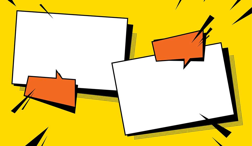 Text boxes and speech bubbles - conversation and story concept