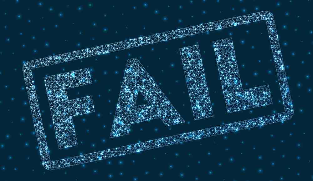 Glowing digital styled geometric Fail stamp