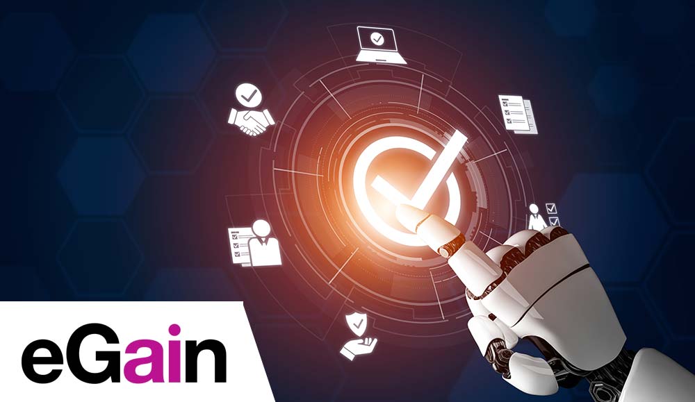Ai quality assurance concept with robot hand, checkmark and icons