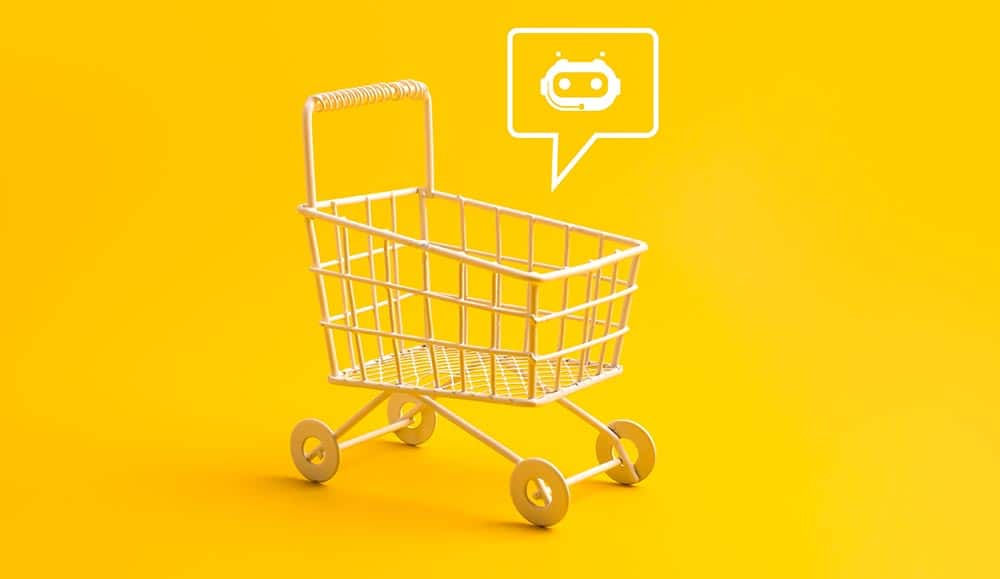 Shopping trolly with a robot symbol out of it